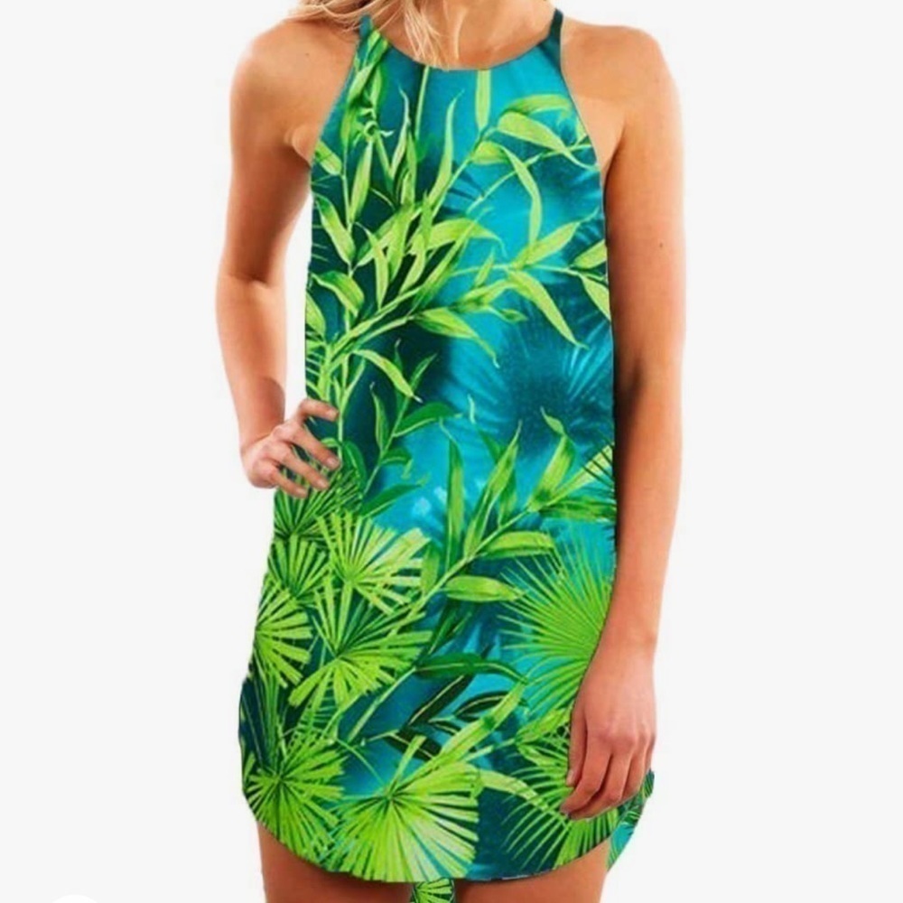 Chvity Tropical Print Sundress